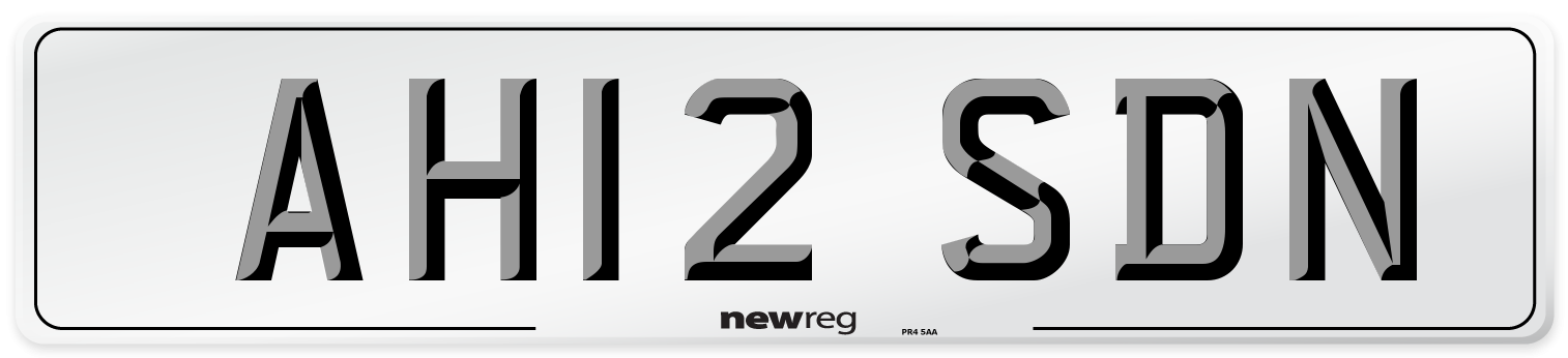 AH12 SDN Number Plate from New Reg